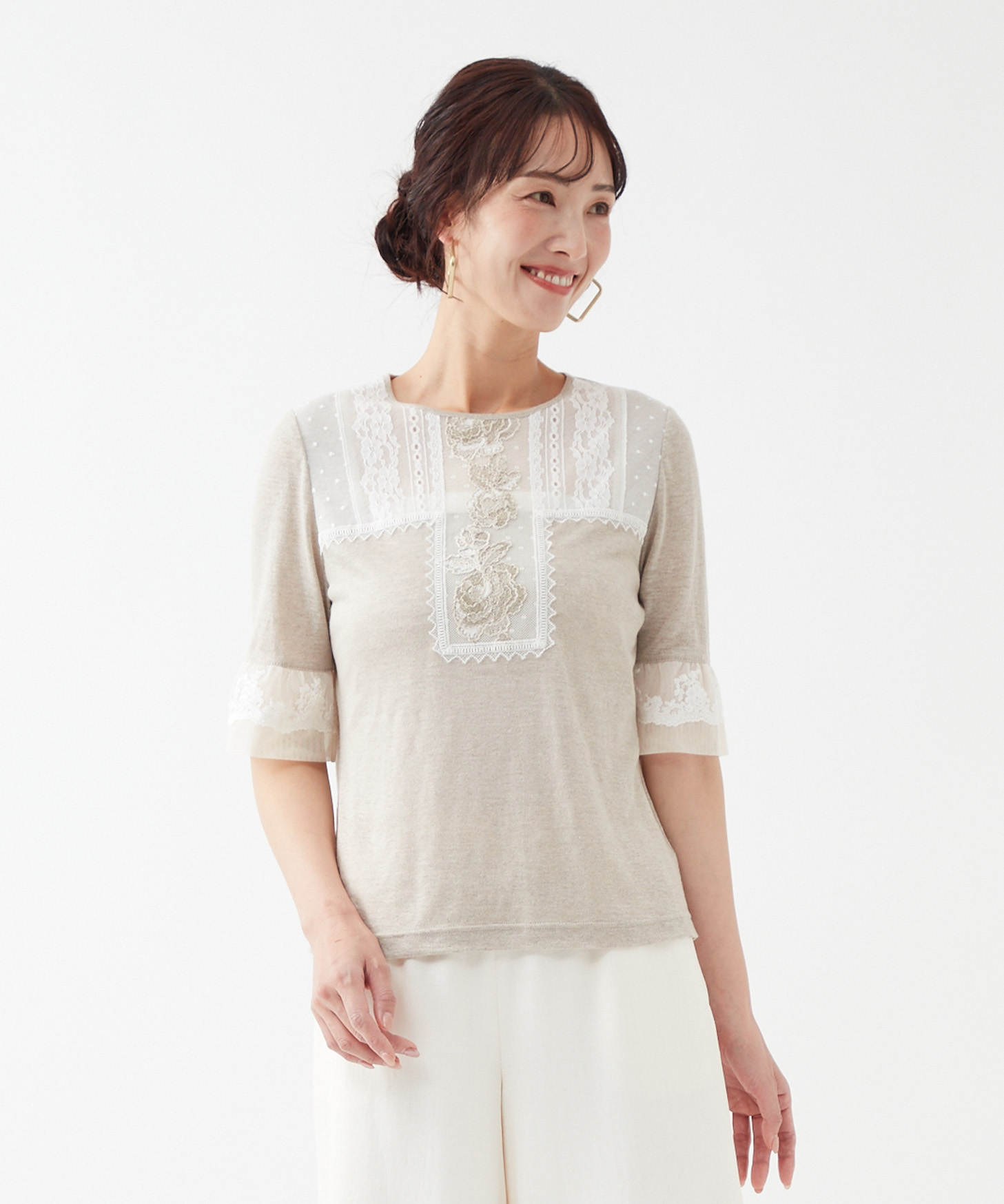 トップス「Atelier Lace Linen」-Rossa-