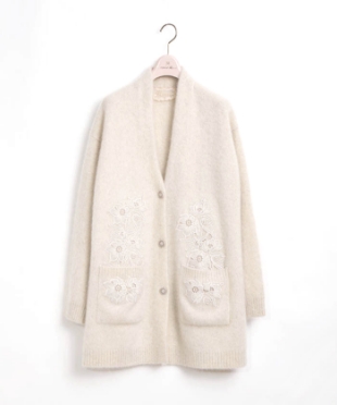 【Rossa】ニットカーディガン オフホワイト