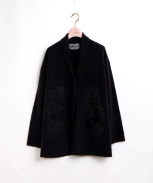 【Rossa】ニットカーディガン ブラック