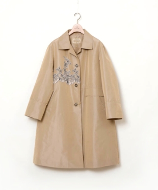 【Rossa】中綿入りタフタコート ブラック