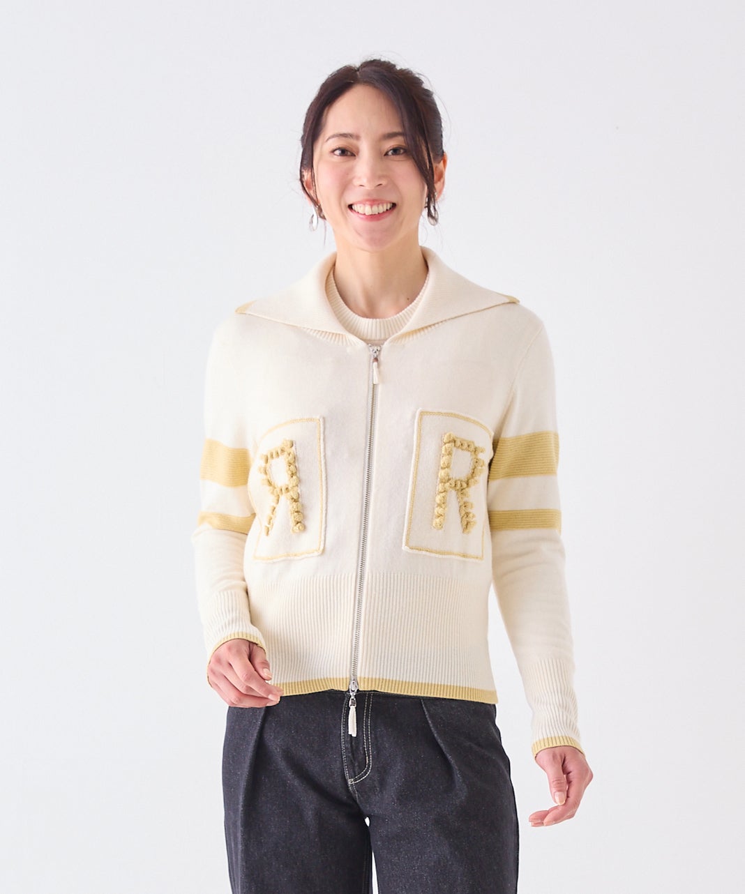 極美品✨インポートロッサ レース切替ハイネックニット　46 近年購入　グレージュ ニット ｜【公式】ロッサオンラインストア（通販/EC）| ハイクオリティ